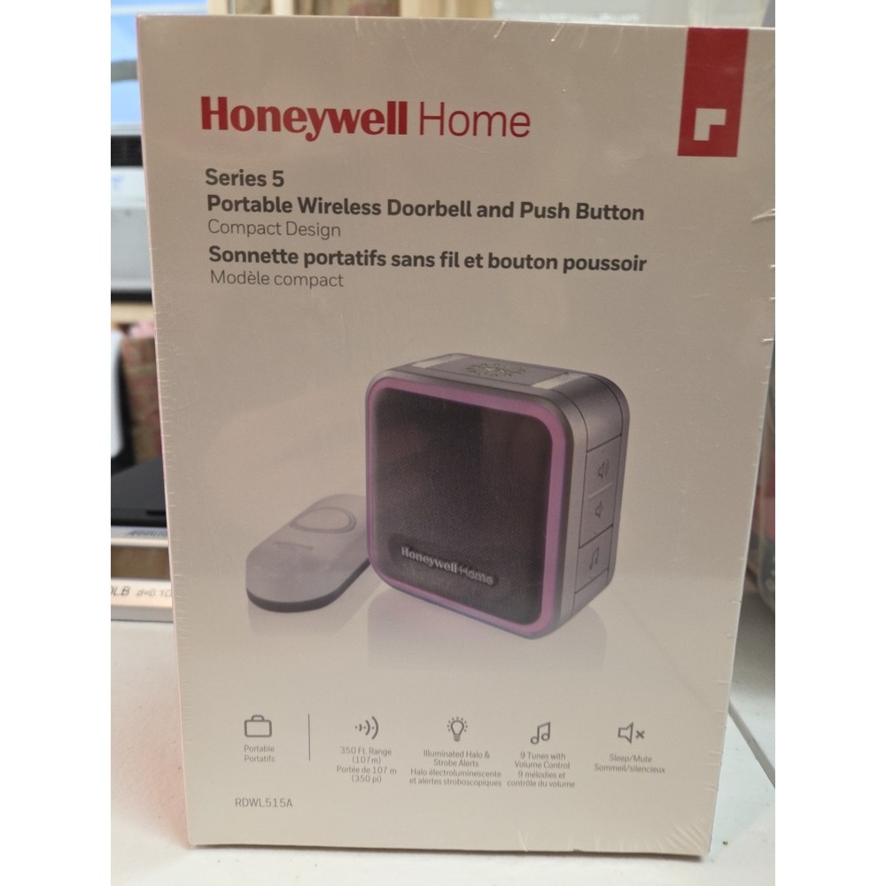 Honeywell 5 Series Portable‎ Wireless Doorbell With Halo Light & Push Button